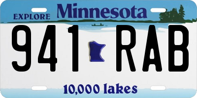 MN license plate 941RAB