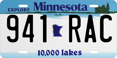 MN license plate 941RAC