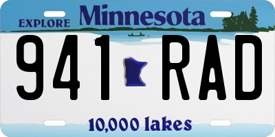 MN license plate 941RAD