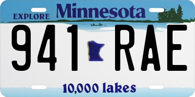 MN license plate 941RAE