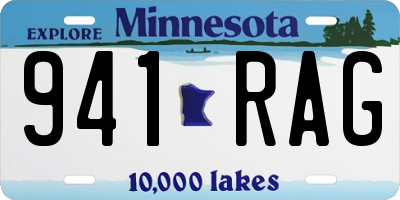 MN license plate 941RAG