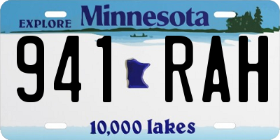MN license plate 941RAH