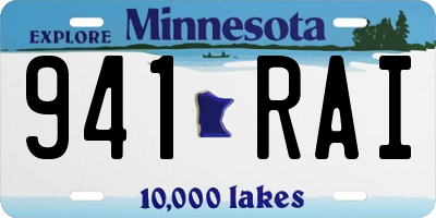 MN license plate 941RAI
