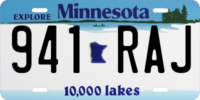 MN license plate 941RAJ