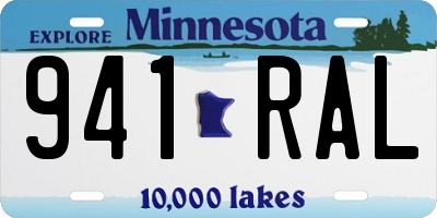MN license plate 941RAL