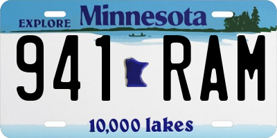 MN license plate 941RAM