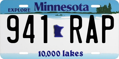 MN license plate 941RAP
