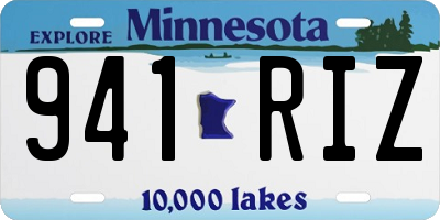 MN license plate 941RIZ