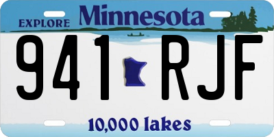 MN license plate 941RJF