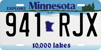 MN license plate 941RJX