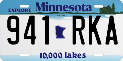 MN license plate 941RKA