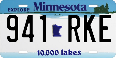 MN license plate 941RKE