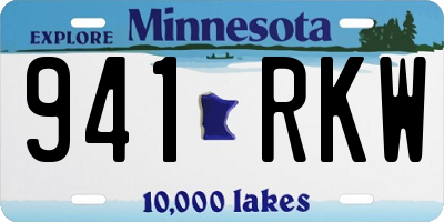 MN license plate 941RKW