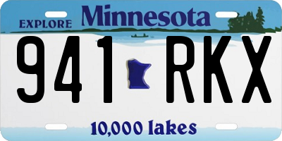 MN license plate 941RKX