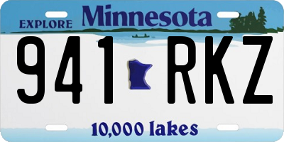 MN license plate 941RKZ