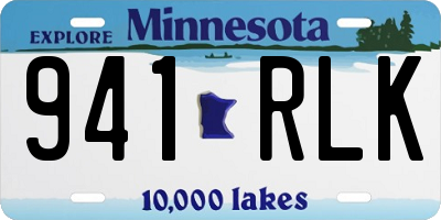 MN license plate 941RLK
