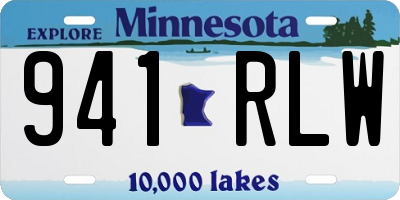 MN license plate 941RLW