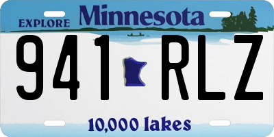 MN license plate 941RLZ