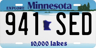 MN license plate 941SED