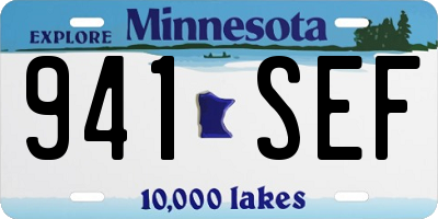 MN license plate 941SEF