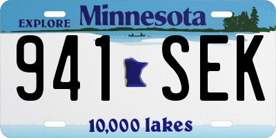 MN license plate 941SEK