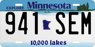 MN license plate 941SEM