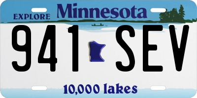 MN license plate 941SEV