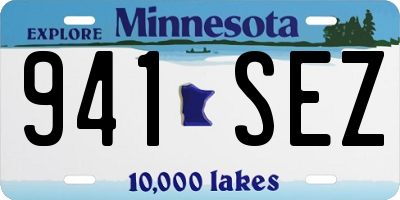 MN license plate 941SEZ