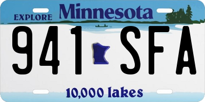 MN license plate 941SFA