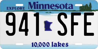 MN license plate 941SFE