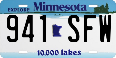 MN license plate 941SFW
