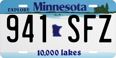 MN license plate 941SFZ