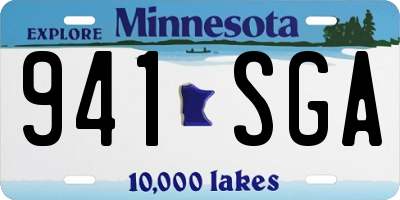 MN license plate 941SGA