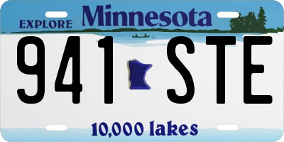 MN license plate 941STE