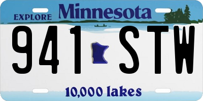 MN license plate 941STW