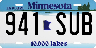 MN license plate 941SUB