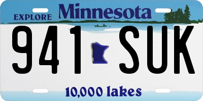 MN license plate 941SUK