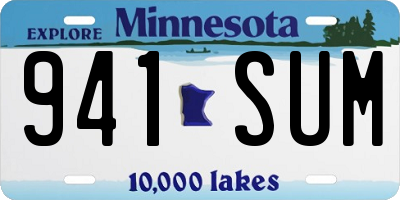 MN license plate 941SUM