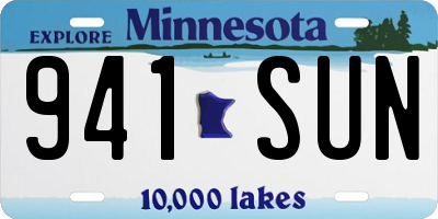 MN license plate 941SUN