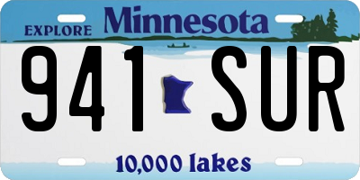 MN license plate 941SUR