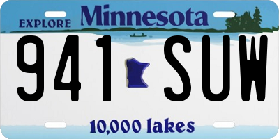 MN license plate 941SUW