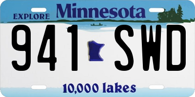 MN license plate 941SWD