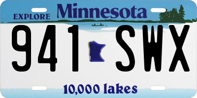 MN license plate 941SWX