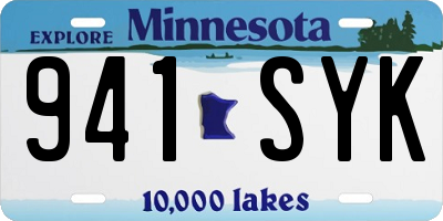 MN license plate 941SYK