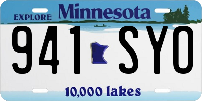 MN license plate 941SYO
