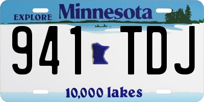 MN license plate 941TDJ