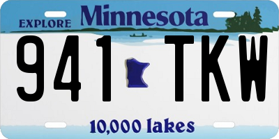 MN license plate 941TKW