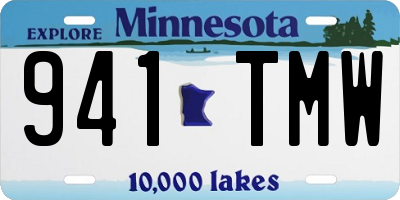 MN license plate 941TMW