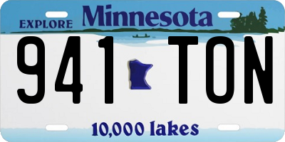 MN license plate 941TON