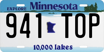 MN license plate 941TOP